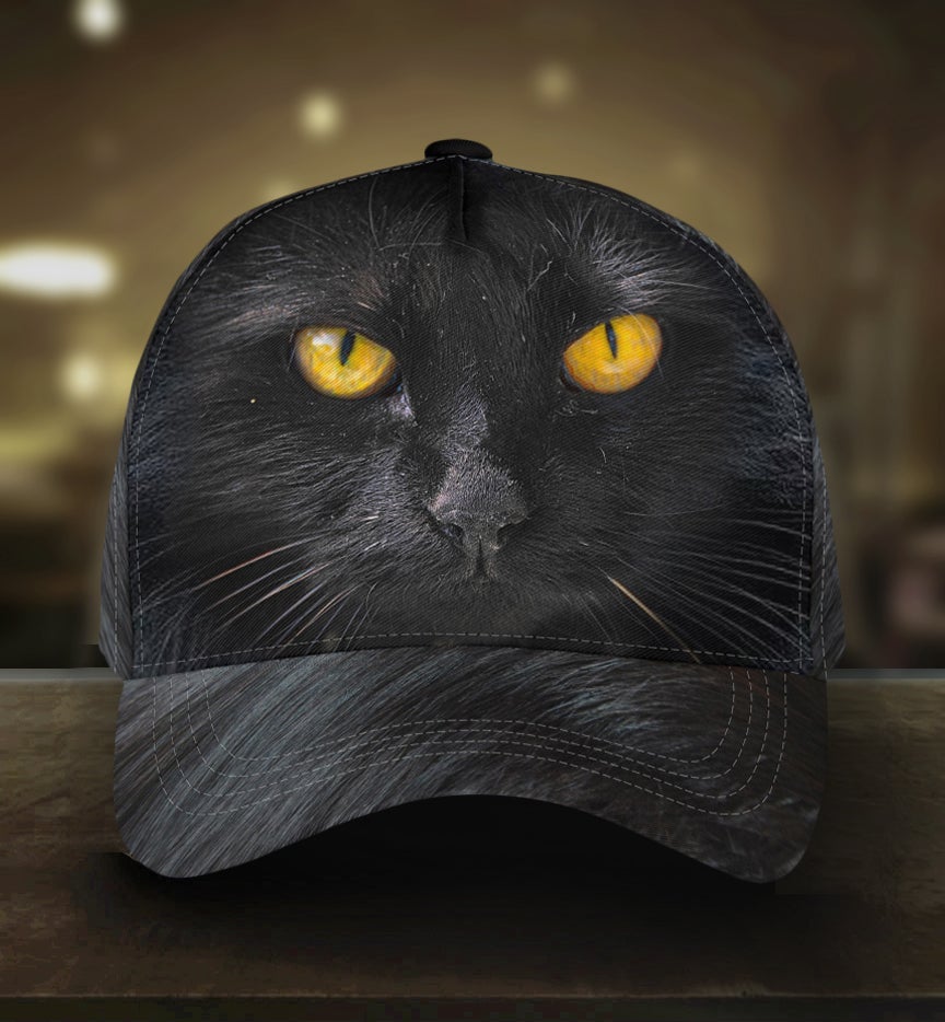 Black Cat Fur Pattern – Classic Cap
