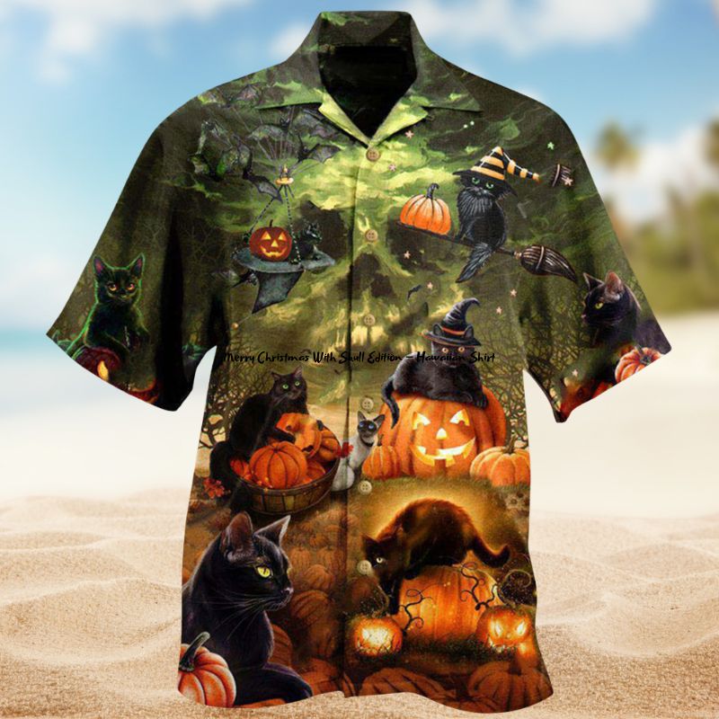 Black Cat Halloween Luck Edition – Hawaiian Shirt