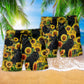 Black Cat Sunflower Love – Beach Short
