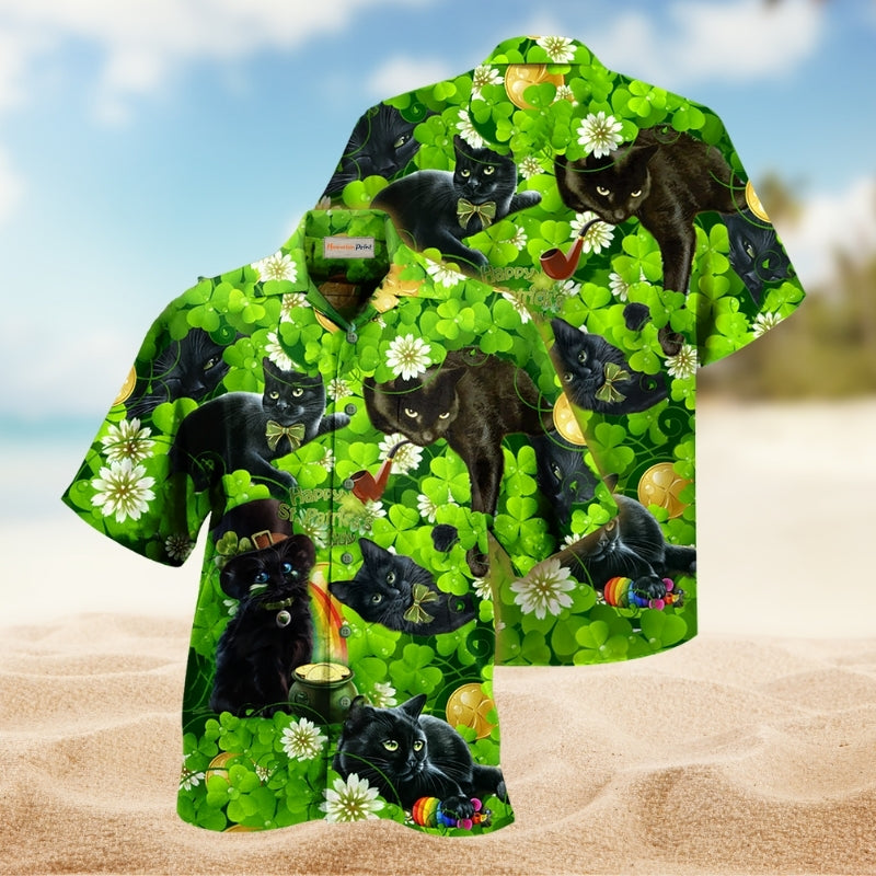 Black Cats Love Green Limited Edition – Hawaiian Shirt