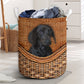 Black Dachshund Dog Rattan Teaxture - Laundry Basket - Owls Matrix LTD