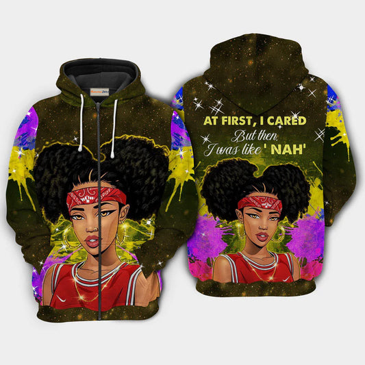 Black Girl At First Quote – 3D Hoodie