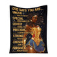 Black Girl God Says You Are African American 50 x 60 Inch Flannel Blanket For Cozy Bedroom And Sofa Decor