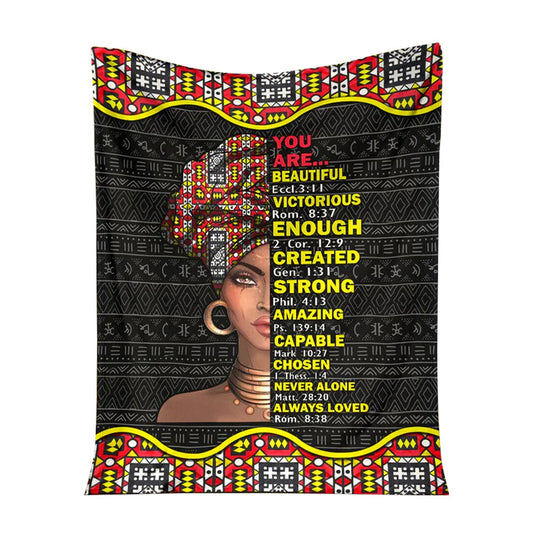 Black Girl God Says You Are African American Strong 50 x 60 Inch Flannel Blanket For Cozy Bedroom And Sofa Decor