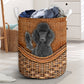 Black Standard Poodle Dog Rattan Teaxture - Laundry Basket - Owls Matrix LTD