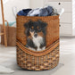 Black Tri Aussie Dog Rattan Teaxture - Laundry Basket - Owls Matrix LTD