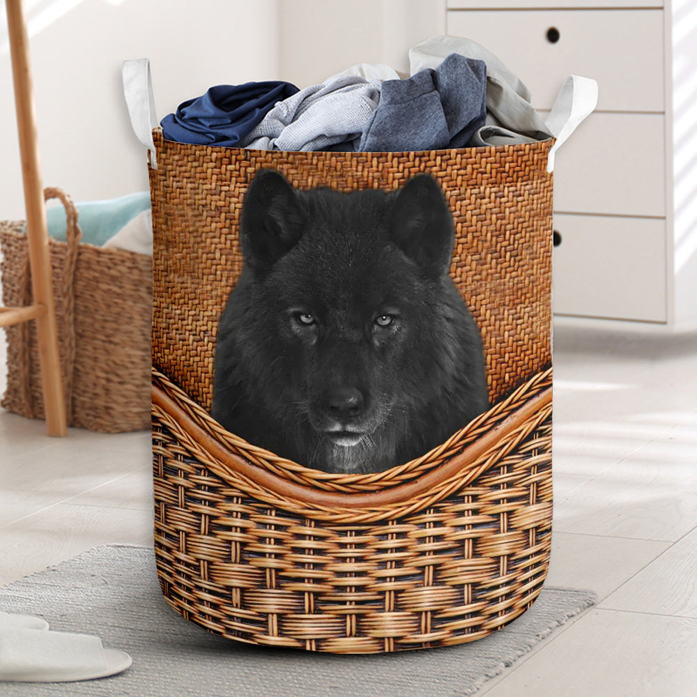 Black Wolf Rattan Teaxture - Laundry Basket - Owls Matrix LTD