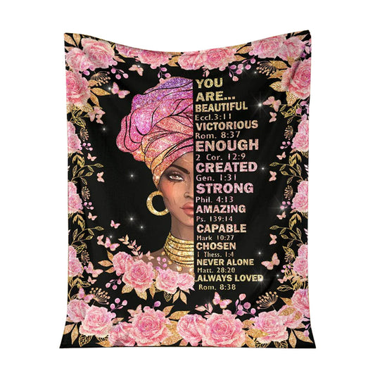 Black Woman God Says You Are African American 50 x 60 Inch Flannel Blanket For Cozy Bedroom And Sofa Decor