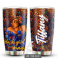 Black Woman Love Floral Personalized 20 Oz Tumbler For Coffee Travel And Daily Use
