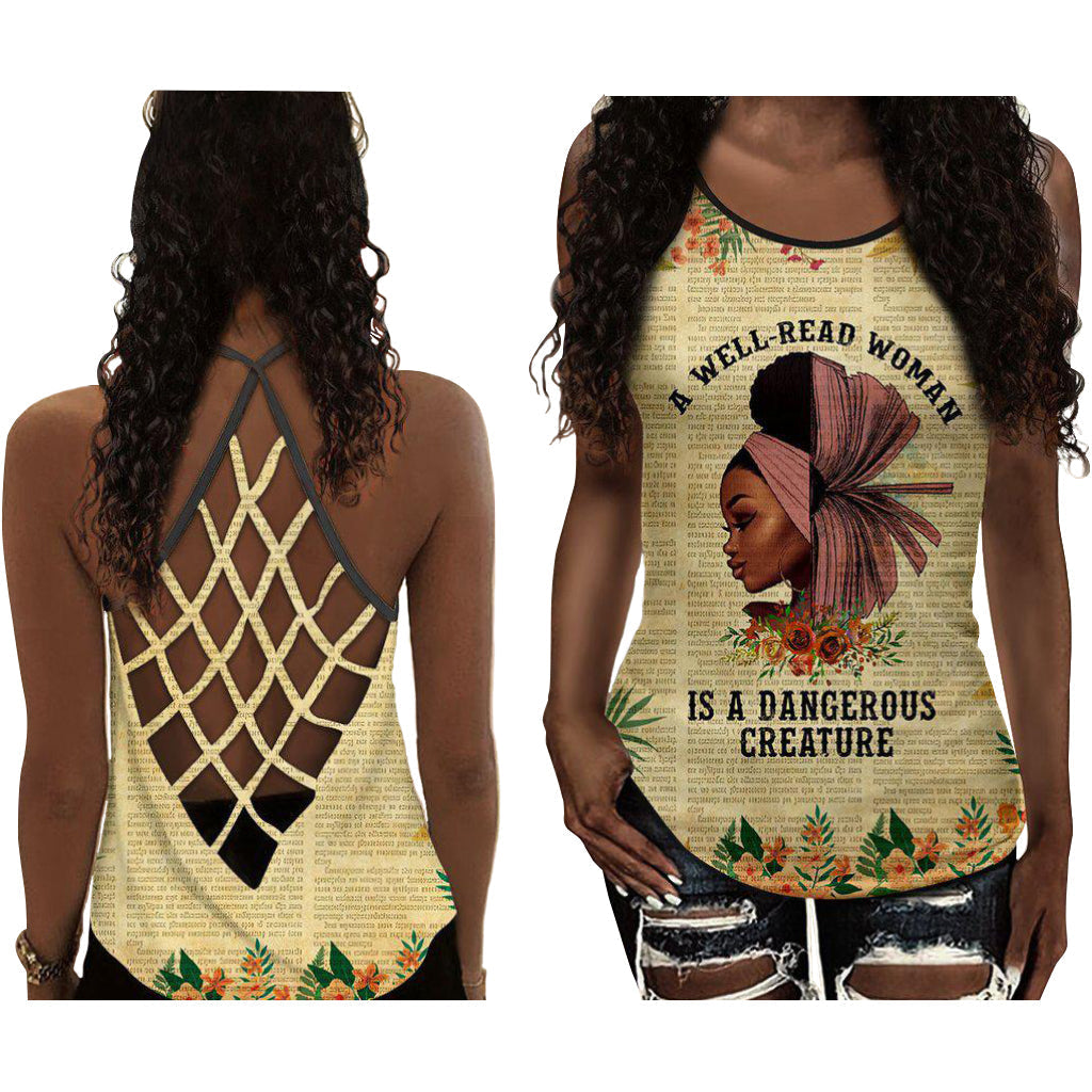 Black Woman Love Peace Well Read Collection – Hollow Tank Top