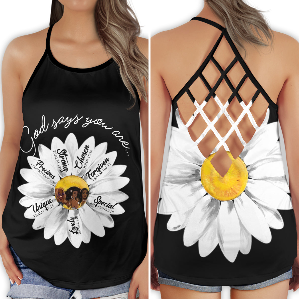 Black Woman Faith Inspirational Quote Edition – Hollow Tank Top