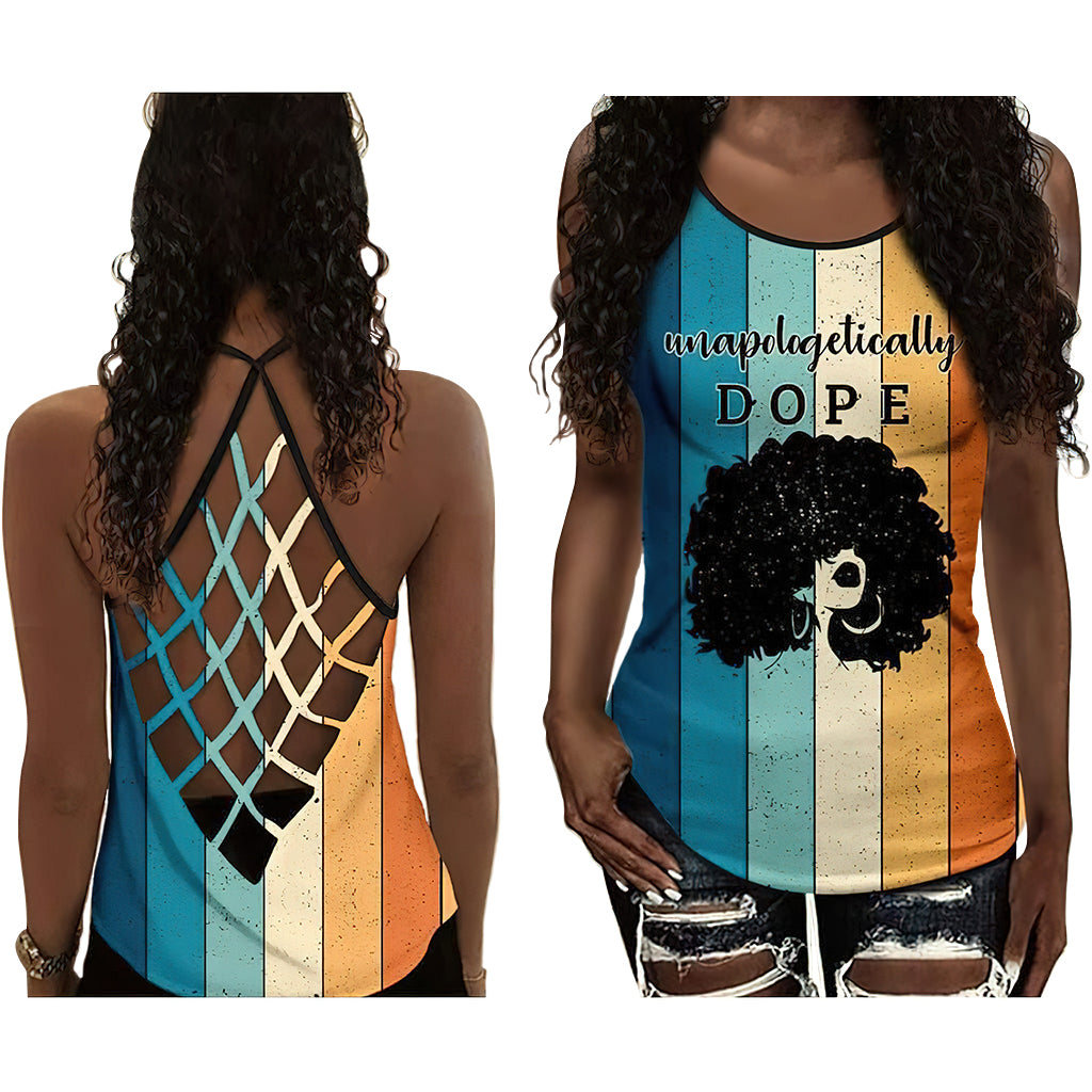 Black Woman Love Peace Bold Statement Collection – Hollow Tank Top