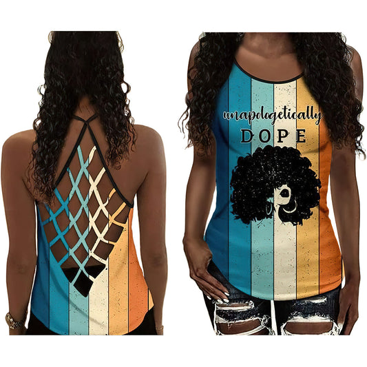 Black Woman Love Peace Bold Statement Collection – Hollow Tank Top