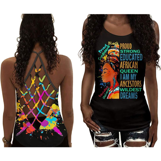 Black Woman Love Peace Strong Educated Collection – Hollow Tank Top