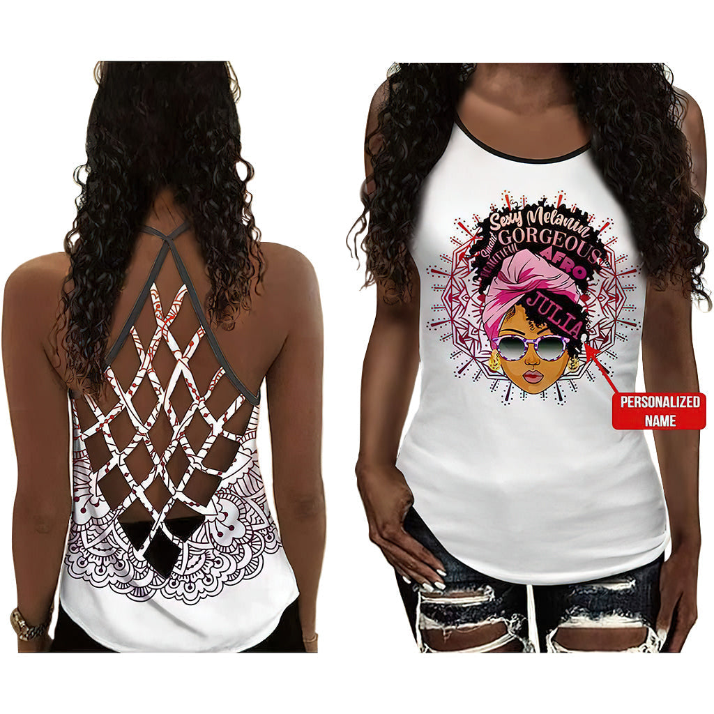 Black Woman Love Peace Personalized – Hollow Tank Top