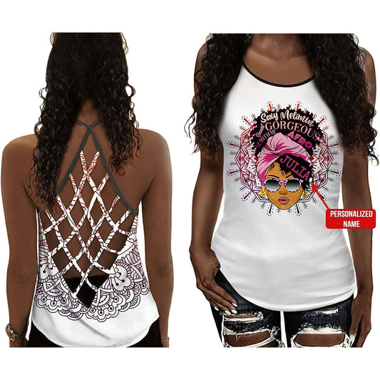 Black Woman Love Peace Personalized – Hollow Tank Top