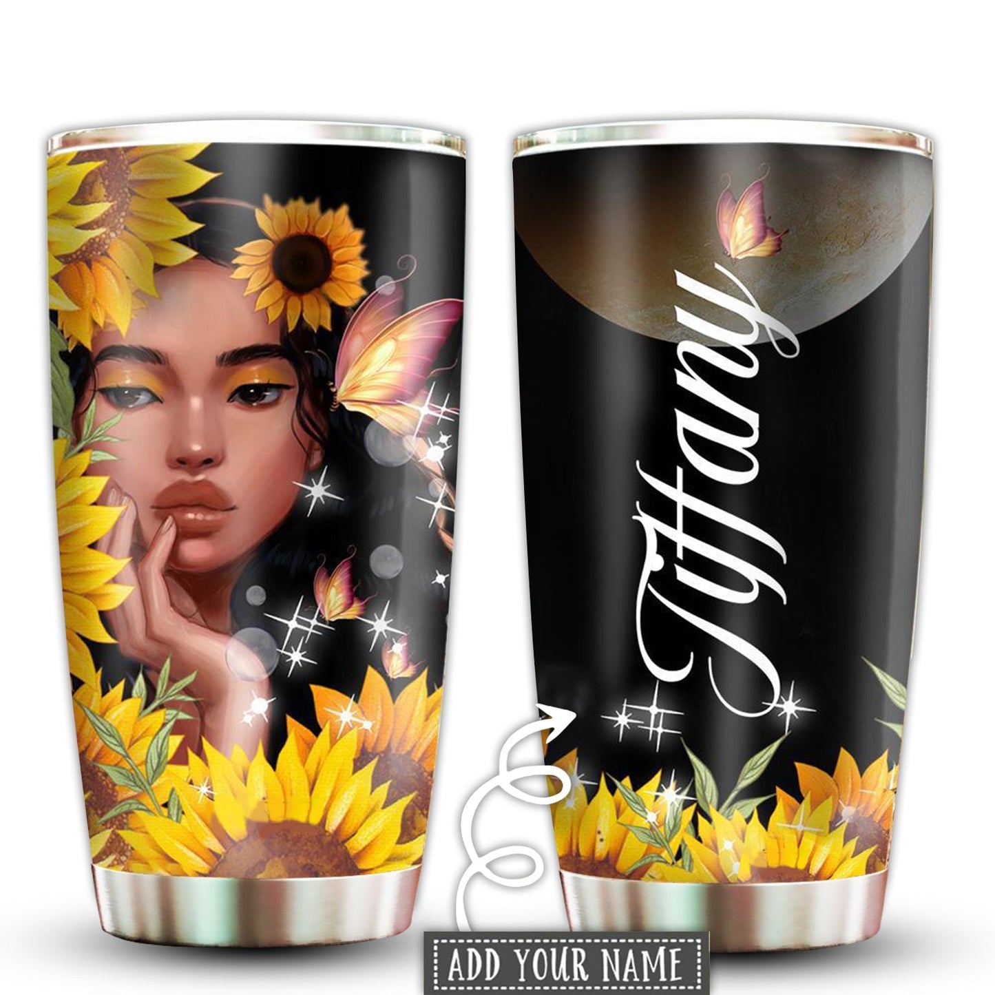 Black Woman Powerful Personalized 20 Oz Tumbler For Coffee Travel And Daily Use