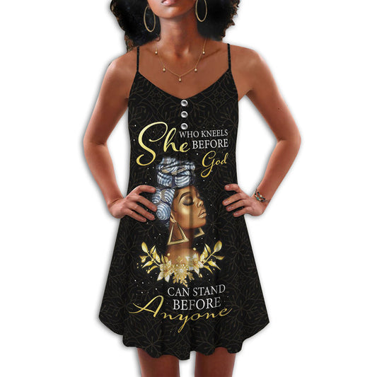 Black Women Faith Inspired – Women's Summer Sleeveless V-Neck Camisole Dress