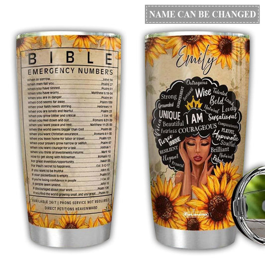 Black Woman Faith Personalized 20 Oz Tumbler For Coffee Travel And Daily Use