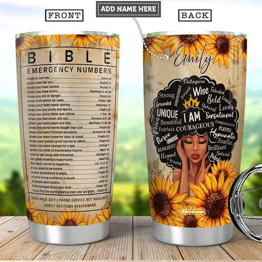 Black Woman Faith Personalized 20 Oz Tumbler For Hot Cold Drinks And Travel
