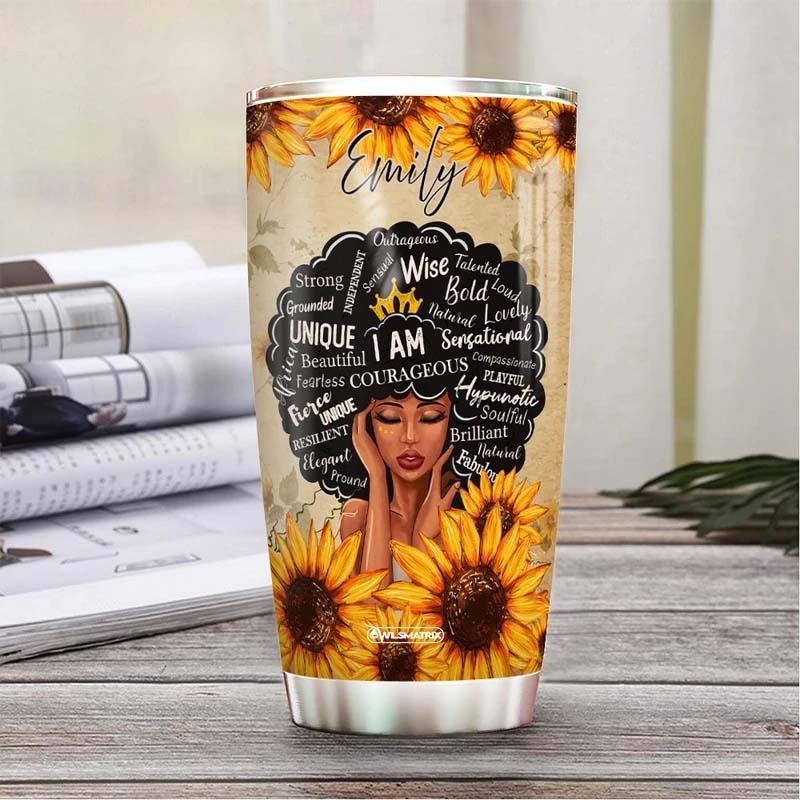 Black Woman Faith Personalized 20 Oz Tumbler For Hot Cold Drinks And Travel