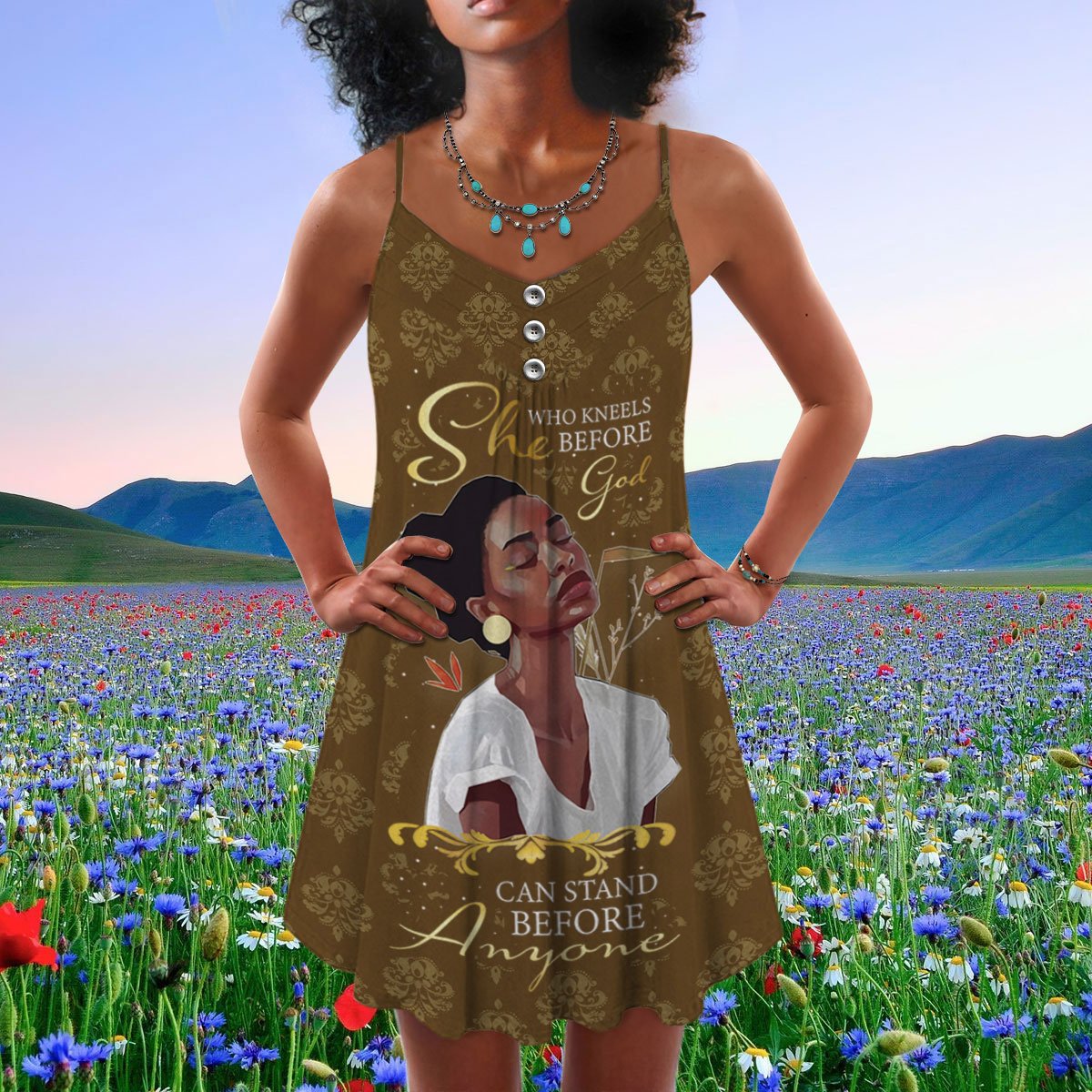 Black Women Faith Design Limited – Women's Summer Sleeveless V-Neck Camisole Dress
