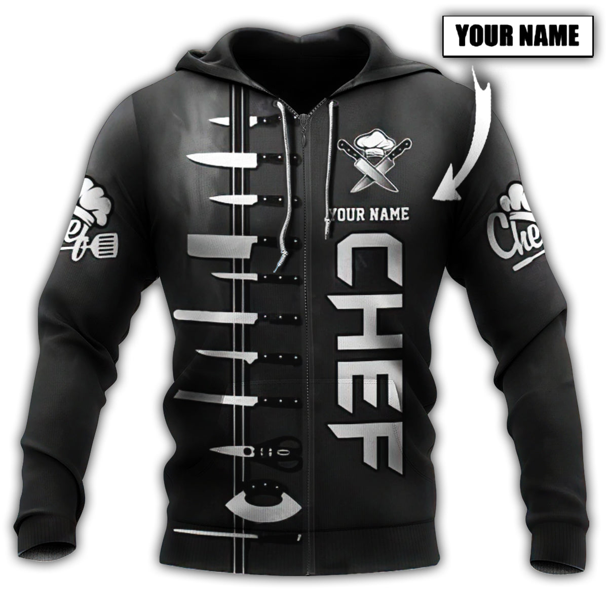 Black Chef Personalized Style - 3D Hoodie2
