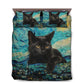 Black Cat Night Bedding Cover For Pet Lover Bedroom Decor