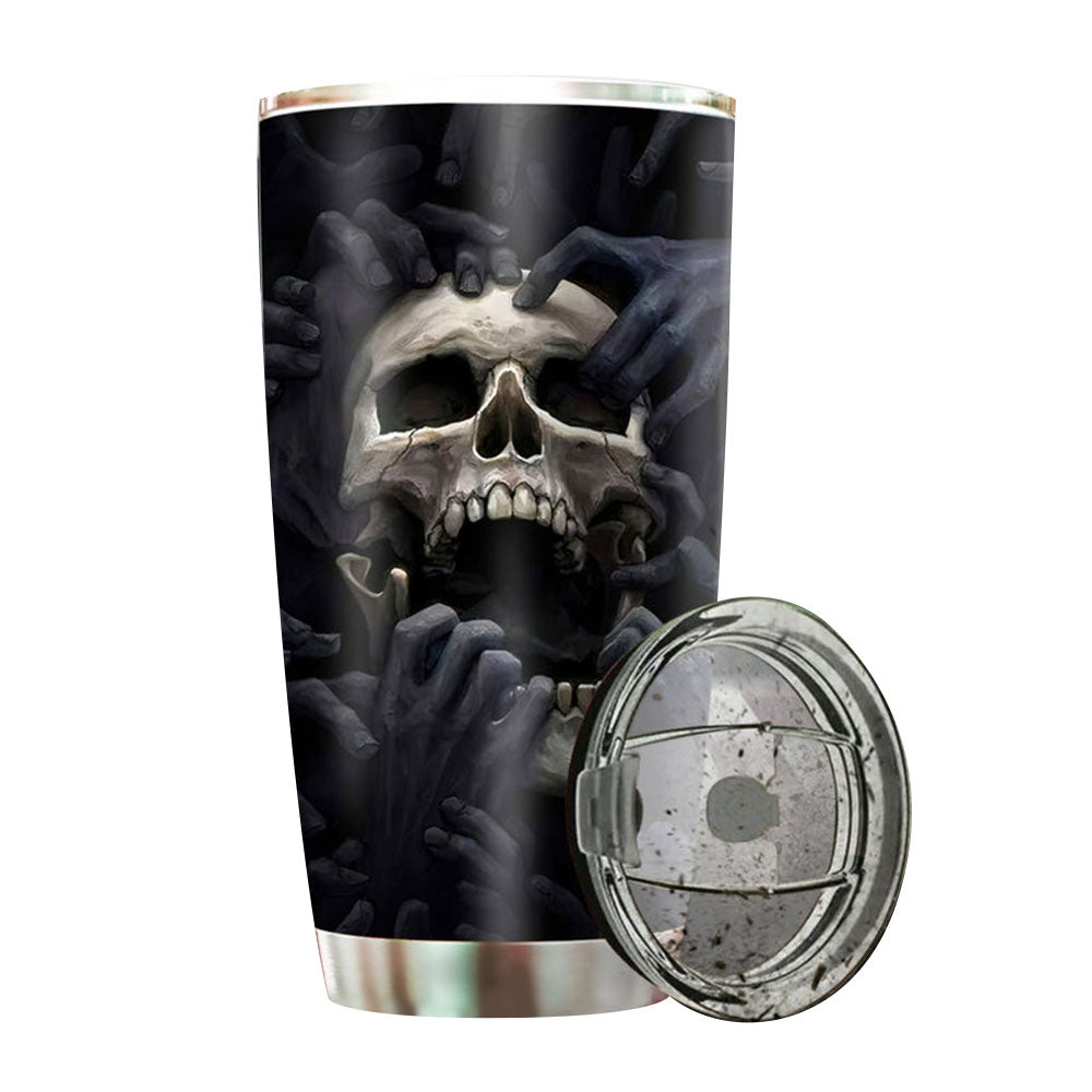 Black Skull Strong 20 Oz Tumbler For Coffee Travel And Daily Use