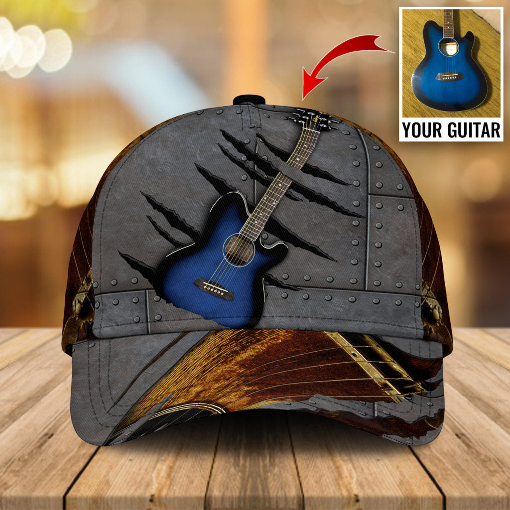 Blue Acoustic Guitar Custom Photo – Classic Cap