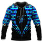 Native Feather Blue Pattern Style - 3D Hoodie