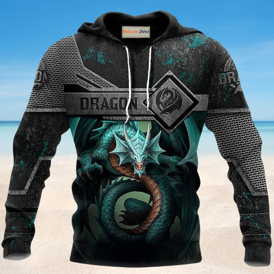 Blue Dragon Metal Classic Style - 3D Hoodie