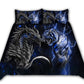 Blue Dragon And Tiger Battle Bedding Cover For Fantasy Bedroom Decor