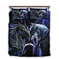 Blue Dragon And Wolf Fantasy Bedding Cover For Fantasy Bedroom Decor