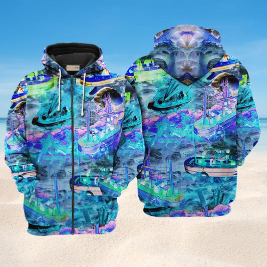 Boat Life Is Good Quote Art – 3D Hoodie