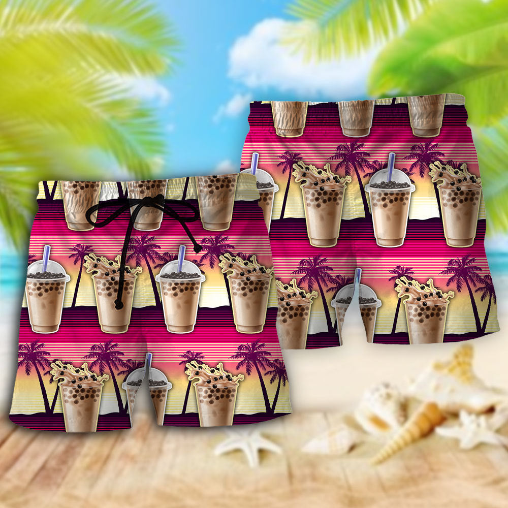 Boba Tea Summer Fun Drink Art – Beach Short