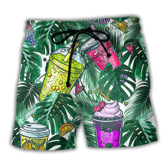Boba Tea Tropical Leaf – Beach Short
