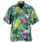 Boba Tea Tropical Leaf Design – Hawaiian Shirt