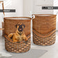Boerboel Dog Rattan Teaxture - Laundry Basket - Owls Matrix LTD