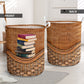 Book 2 Rattan Teaxture Style - Laundry Basket - Owls Matrix LTD