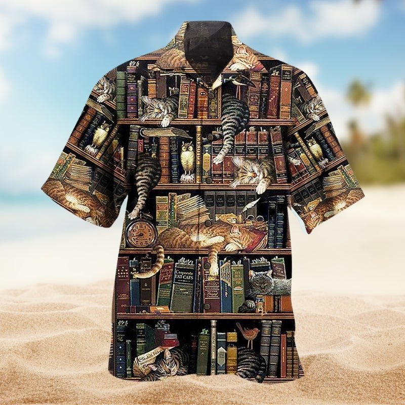 Book And Cat Sleep Limited Edition – Hawaiian Shirt