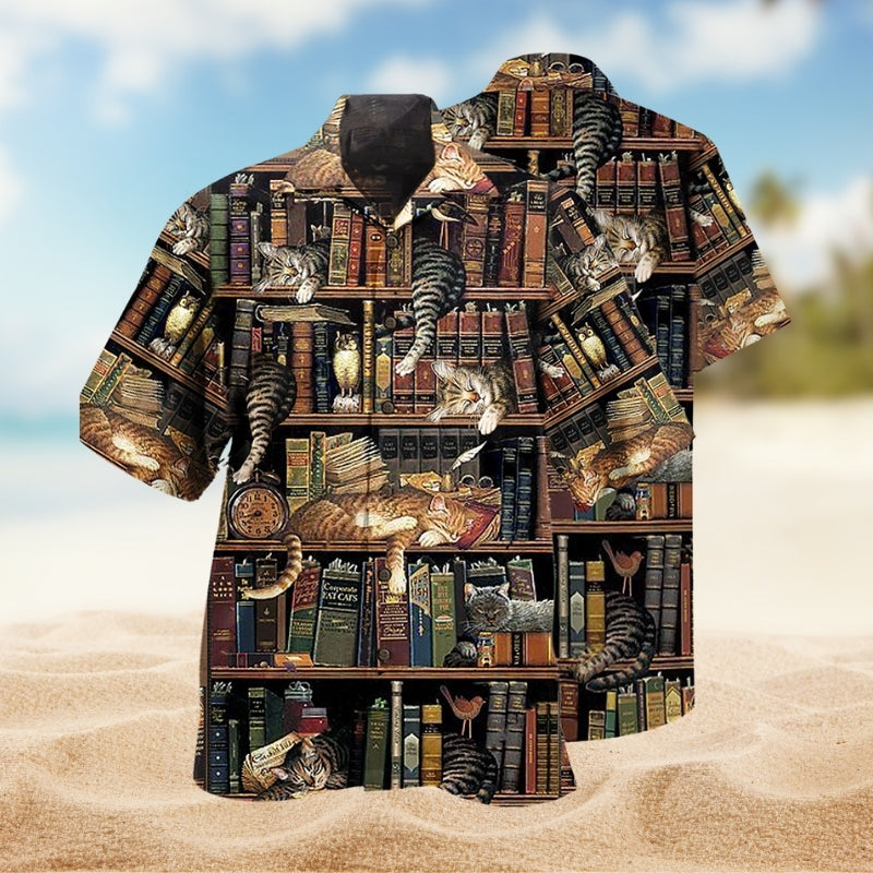 Book And Cat Sleep Limited Edition – Hawaiian Shirt