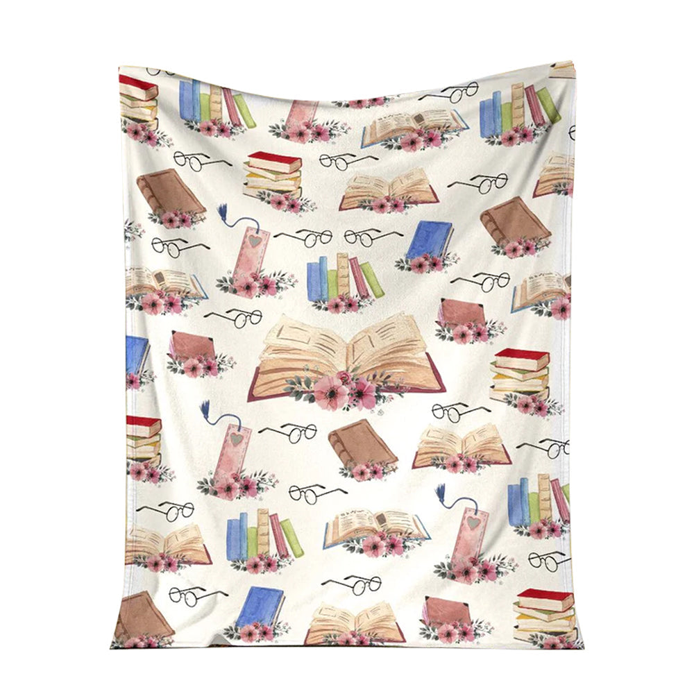 Book Lovers Book 50 x 60 Inch Flannel Blanket For Cozy Bedroom And Sofa Decor