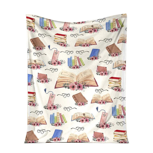 Book Lovers Book 50 x 60 Inch Flannel Blanket For Cozy Bedroom And Sofa Decor