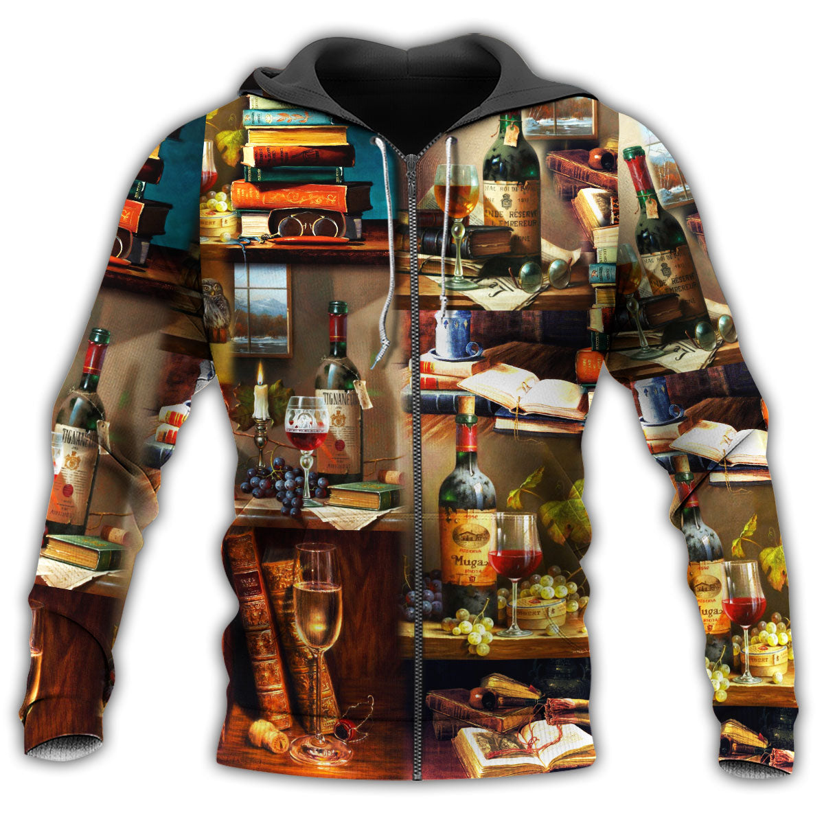 Book And Fine Drink Quote - 3D Hoodie2