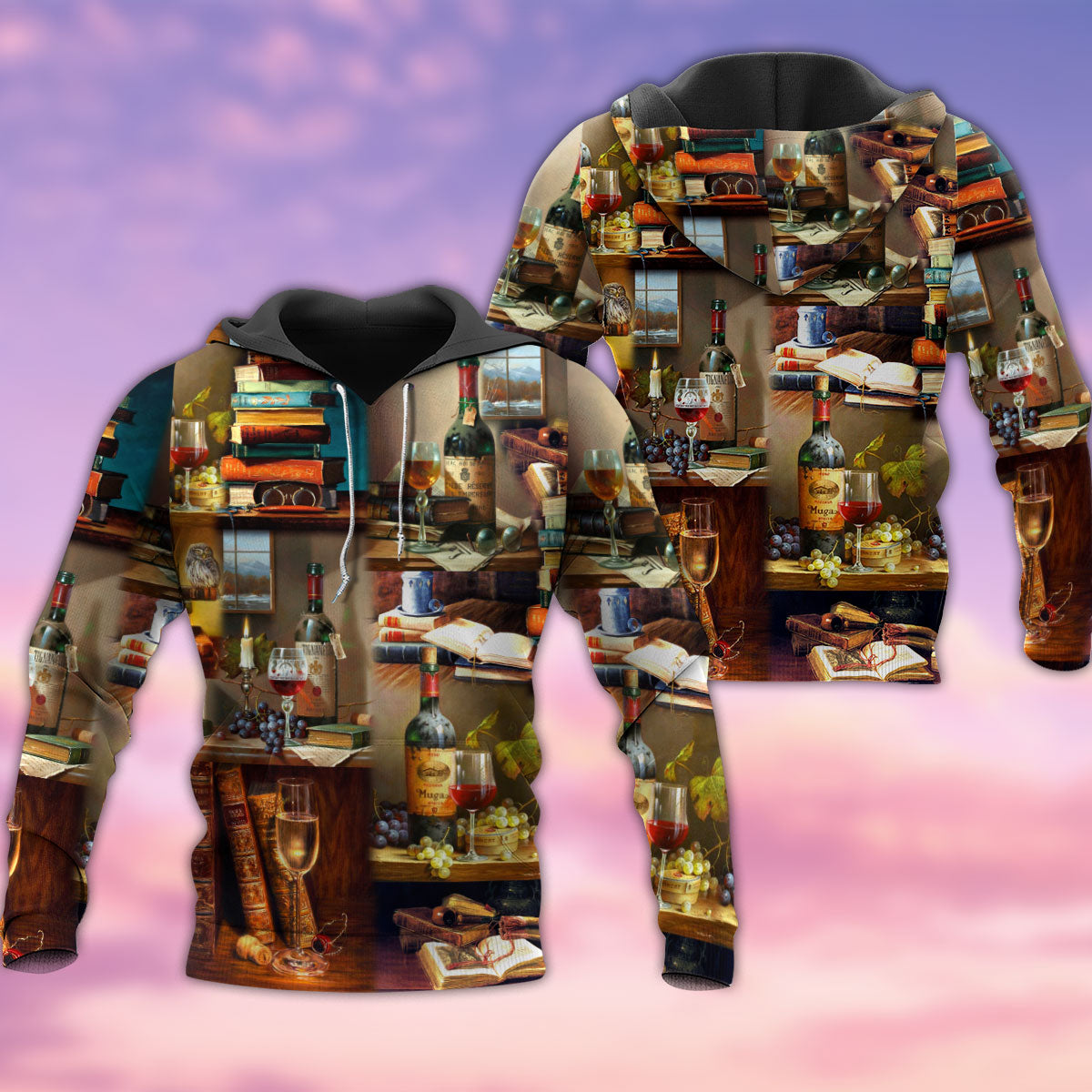 Book And Fine Drink Quote - 3D Hoodie3