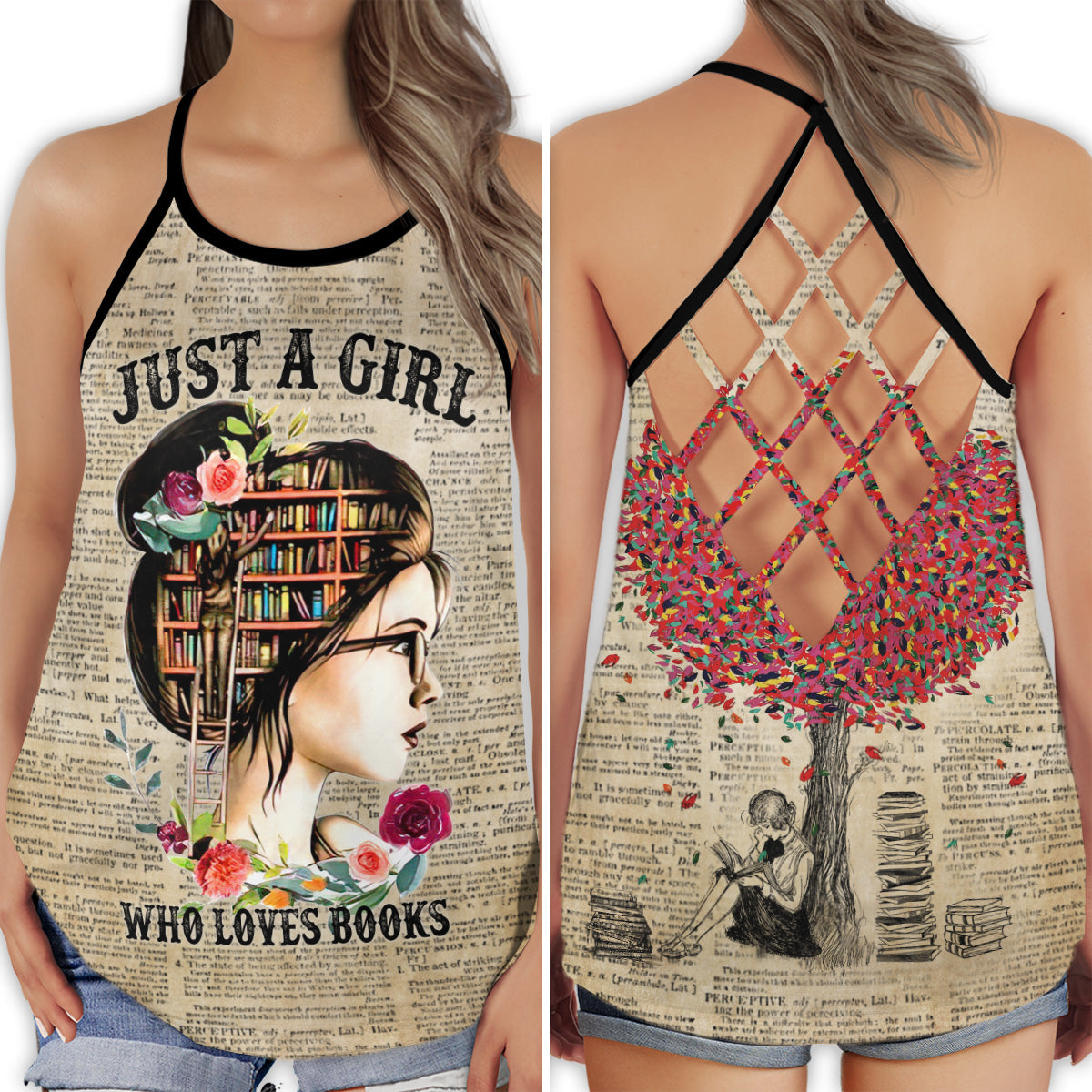 Book Lover Tree Reading – Hollow Tank Top