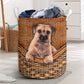 Border Terrier Dog Rattan Teaxture - Laundry Basket - Owls Matrix LTD