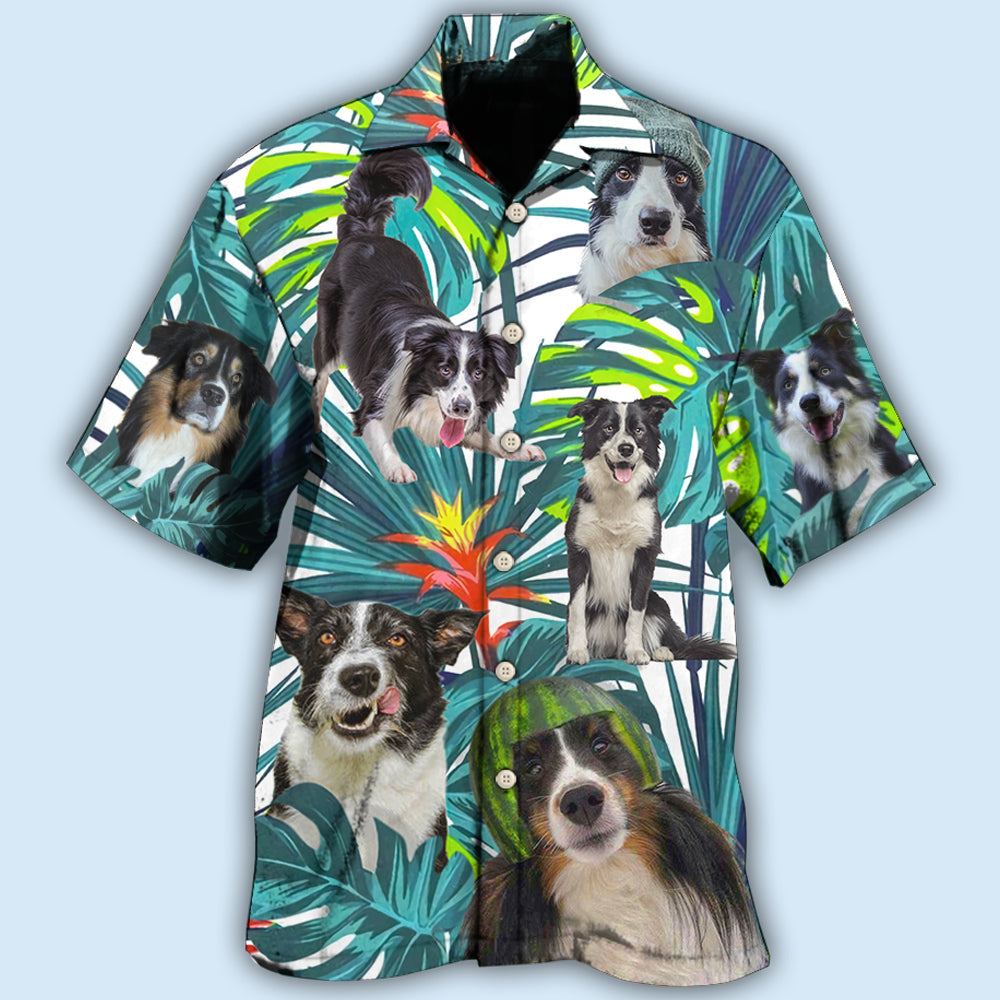 Border Collie Tropical Leaf Dog Lover Style – Hawaiian Shirt