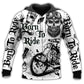 Born To Ride Motorcycle Black White - 3D Hoodie